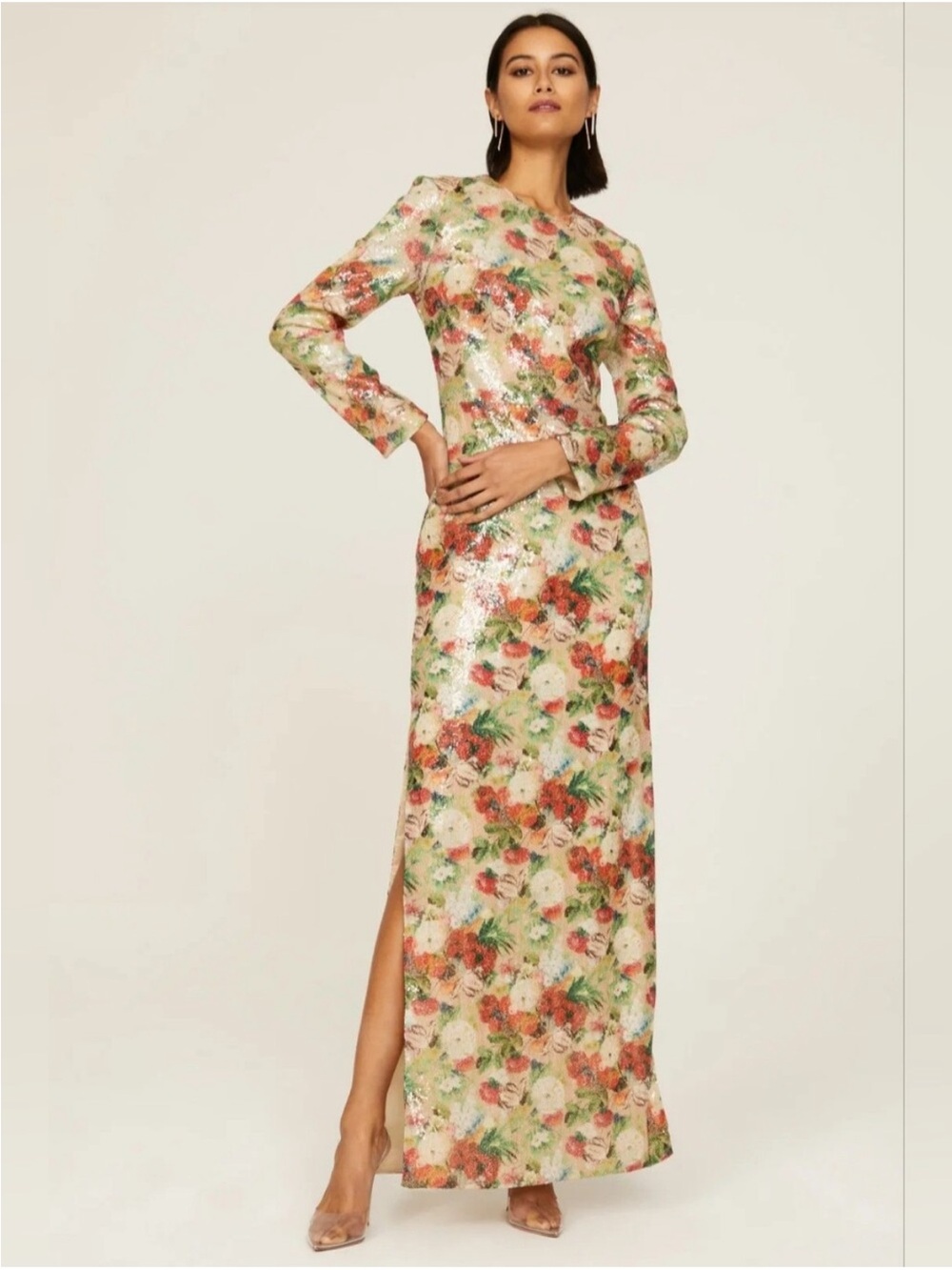 Rosetta Getty Floral Sequin Gown, Size: 4